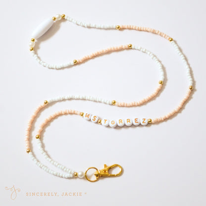 Ivory + White Badge Lanyard