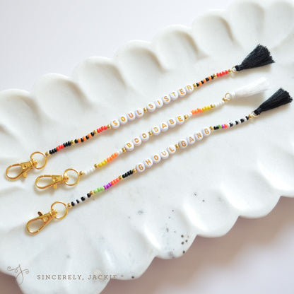 Beaded Bag Charm Keychain