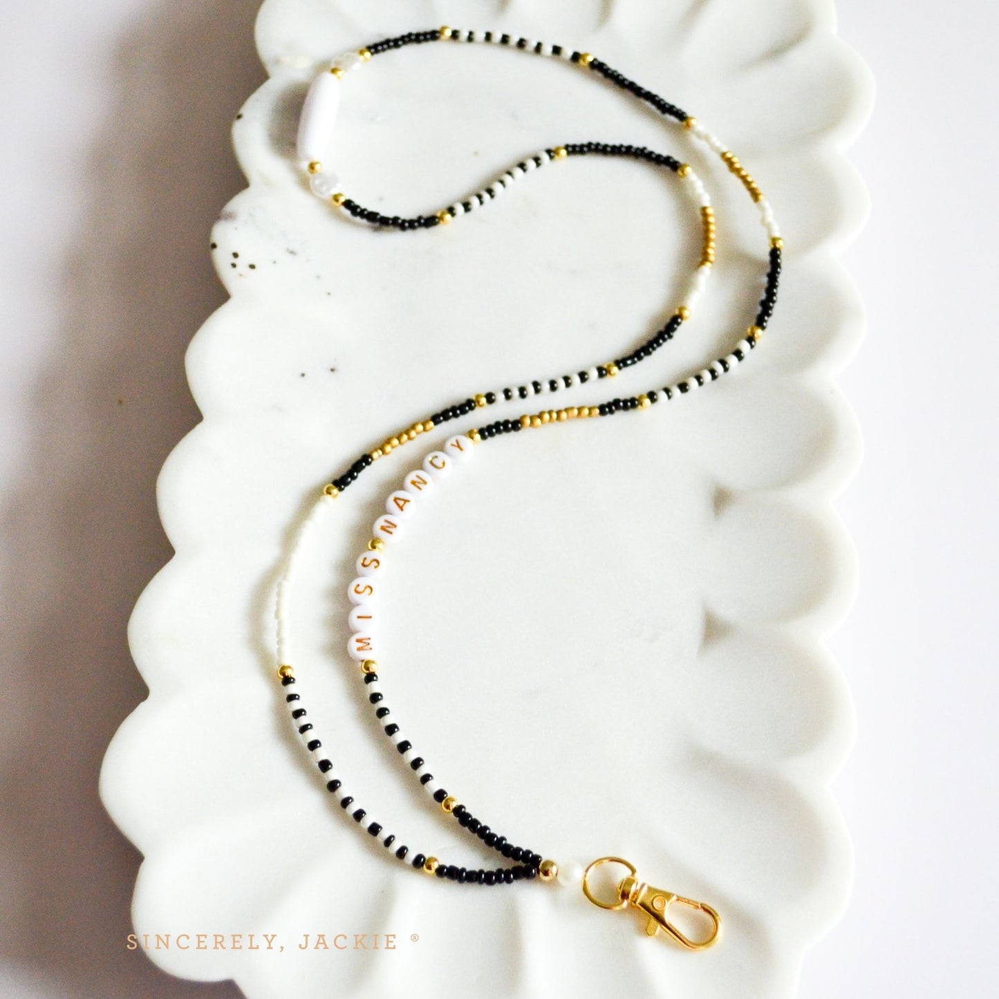 Black + Gold Badge Lanyard
