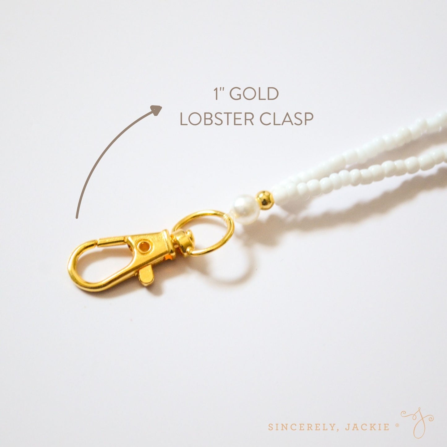 Ivory + White Badge Lanyard