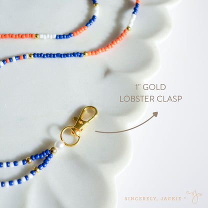 Blue + Orange Badge Lanyard - Mets, Islanders, Knicks