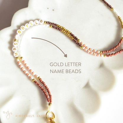 Brown + Gold Badge Lanyard