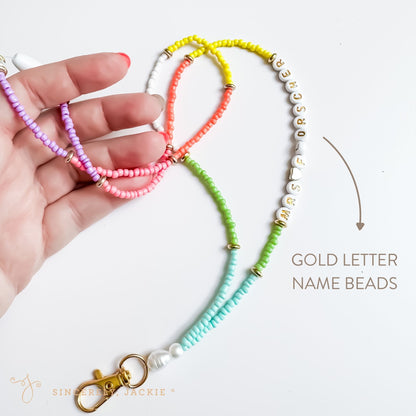 Light Rainbow Badge Lanyard