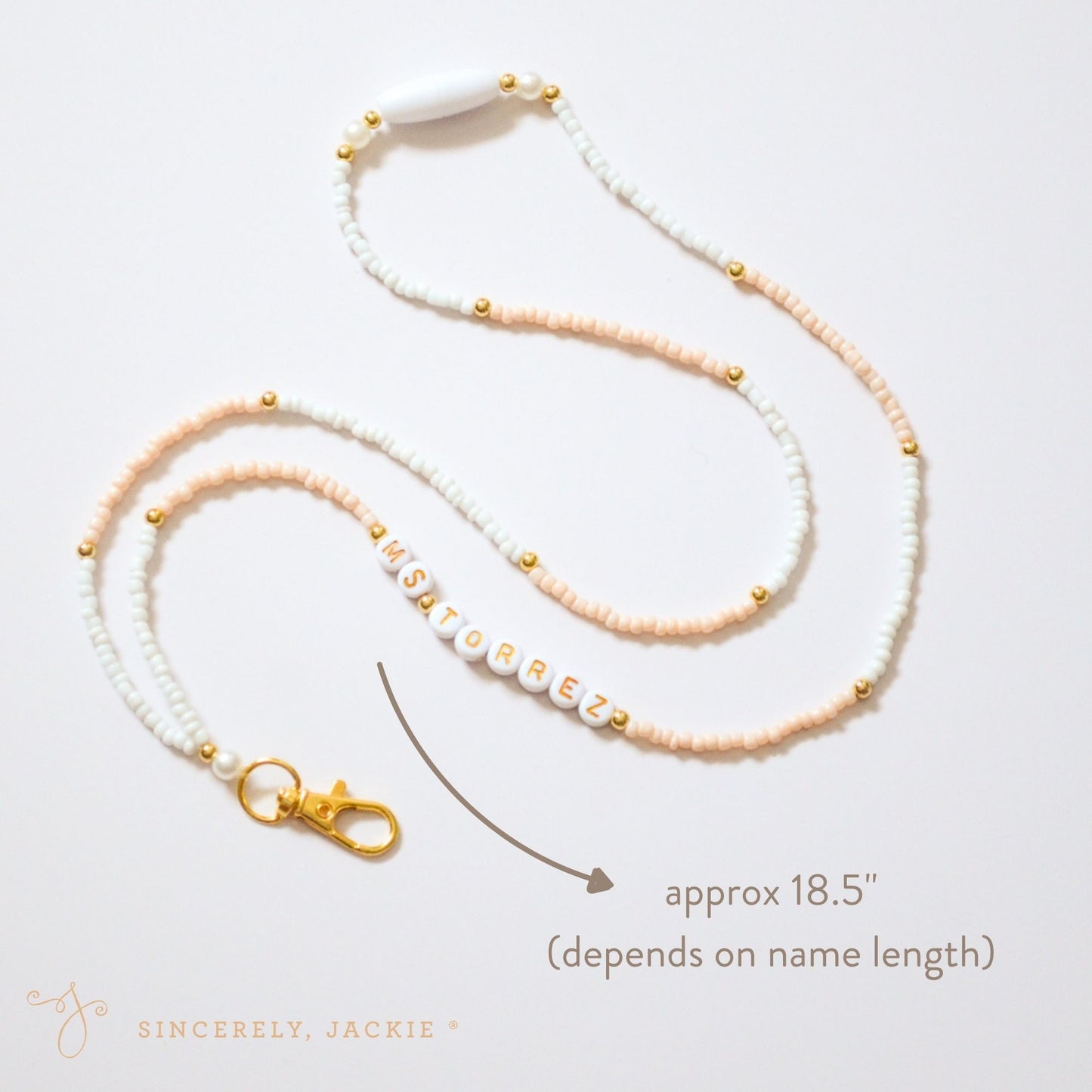 Ivory + White Badge Lanyard