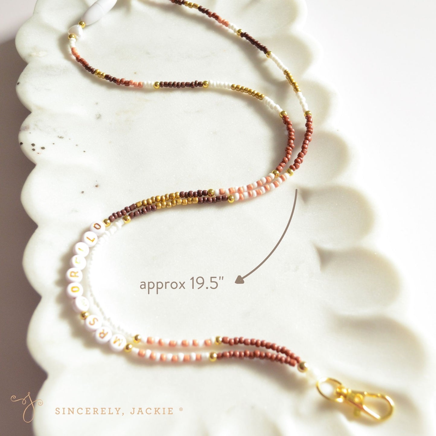 Brown + Gold Badge Lanyard