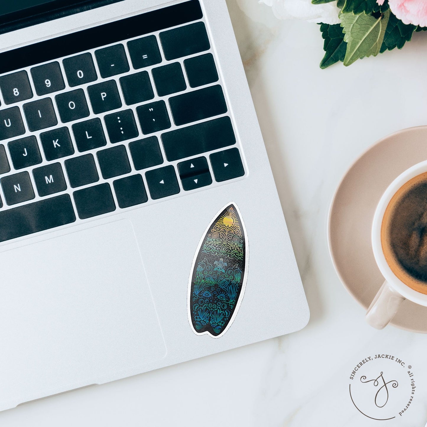 Ombré Ocean Surfboard Decal Sticker