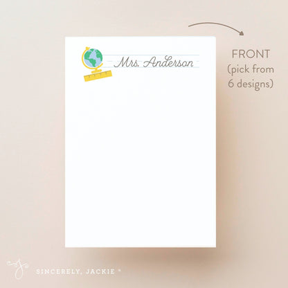 Apple and Books Note Card Set