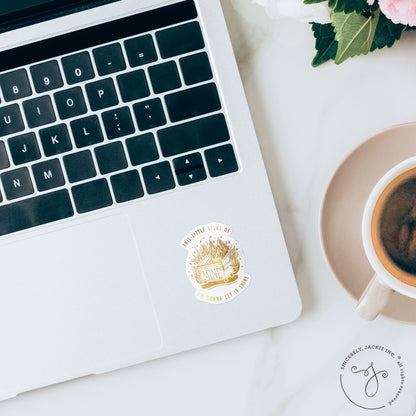 Gold Dumpster Fire Decal Sticker