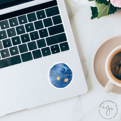 Night Planets Decal Sticker