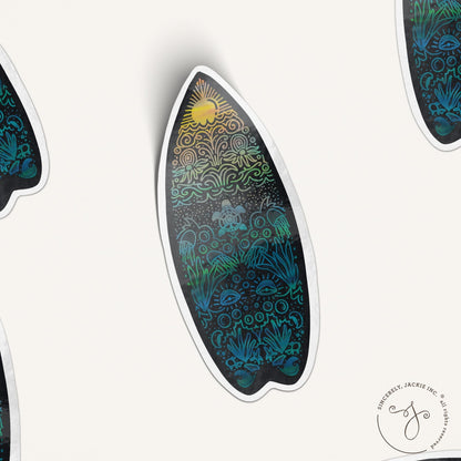 Ombré Ocean Surfboard Decal Sticker