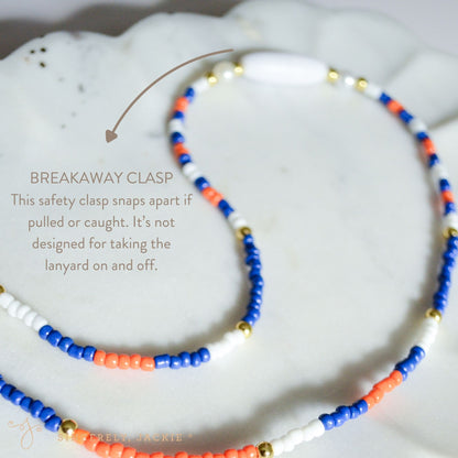 Blue + Orange Badge Lanyard - Mets, Islanders, Knicks