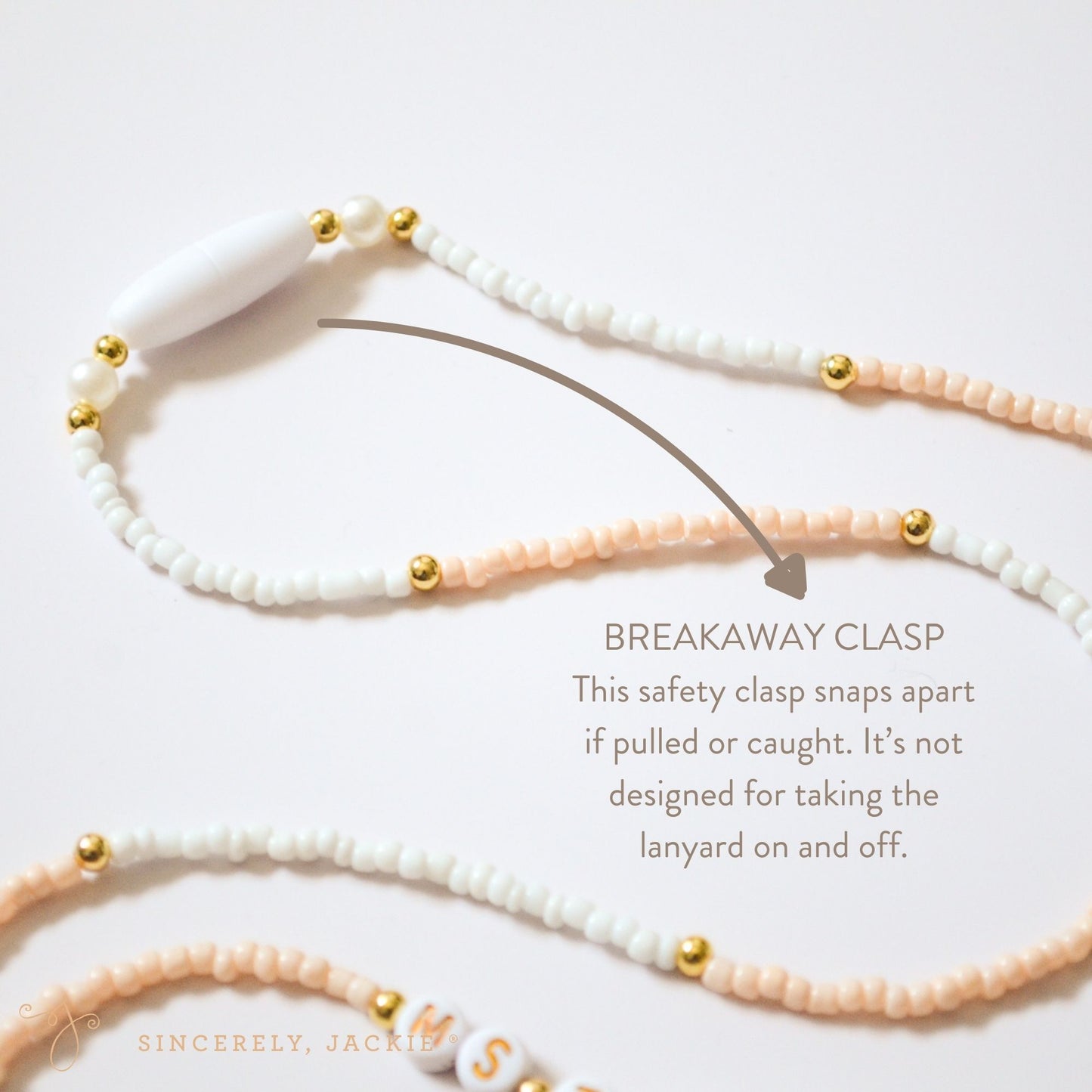 Ivory + White Badge Lanyard