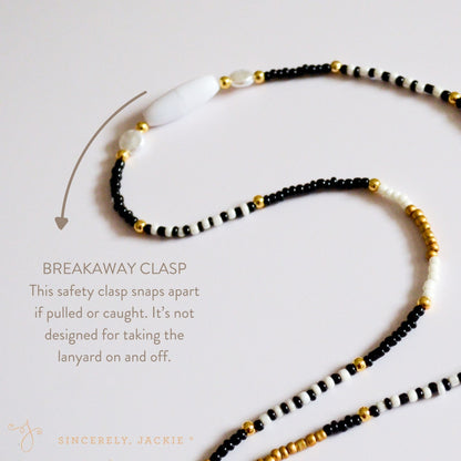 Black + Gold Badge Lanyard