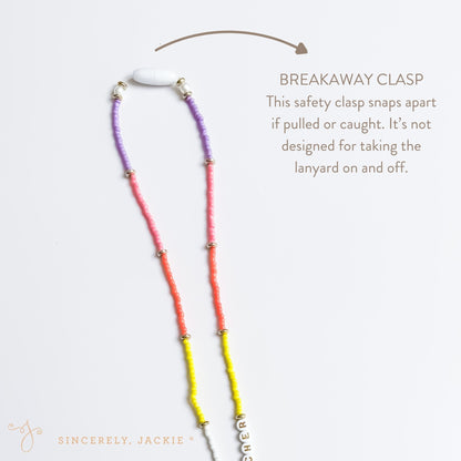 Light Rainbow Badge Lanyard