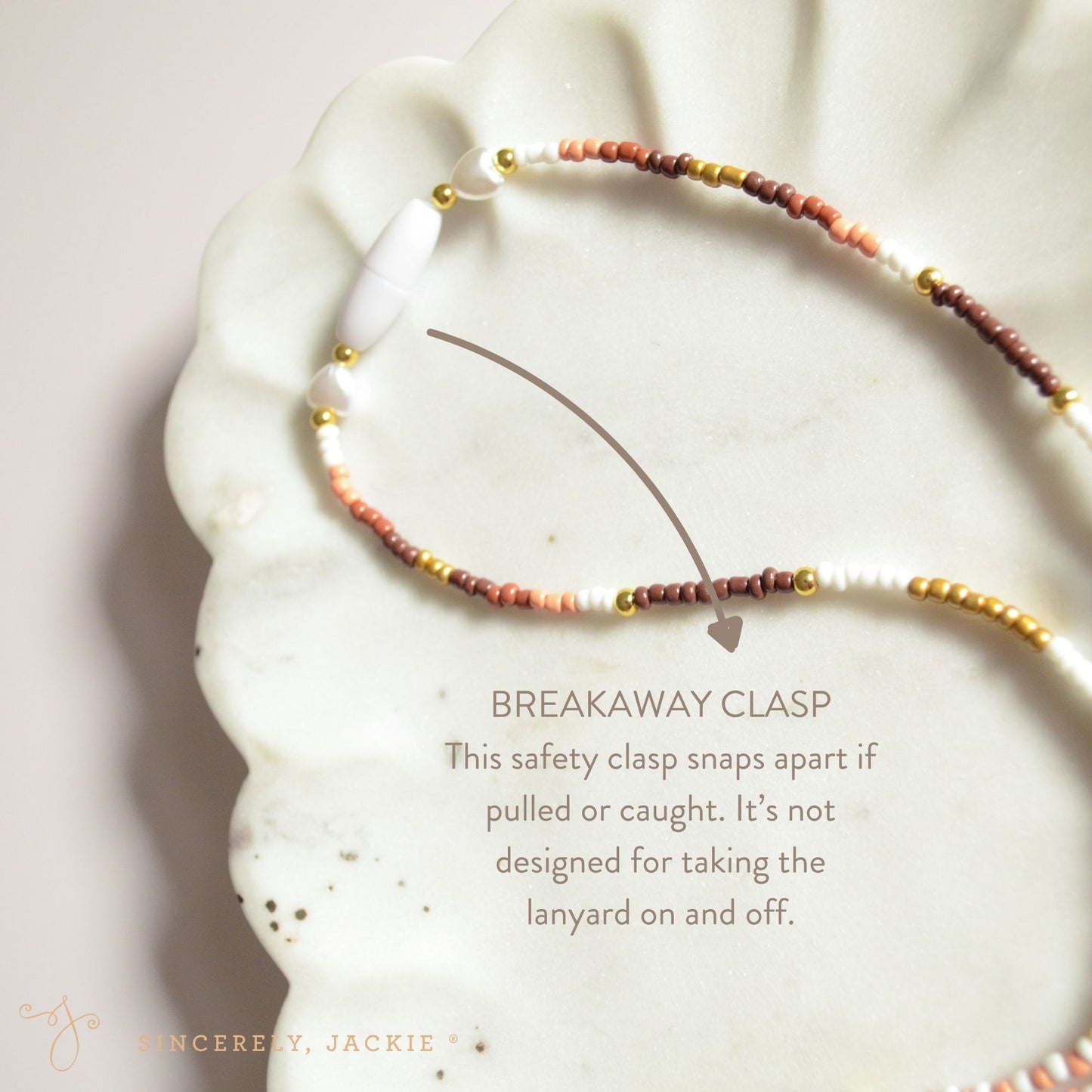 Brown + Gold Badge Lanyard