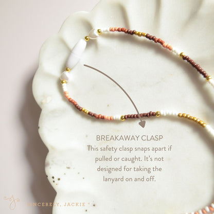 Brown + Gold Badge Lanyard