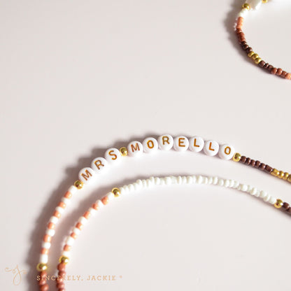 Brown + Gold Badge Lanyard