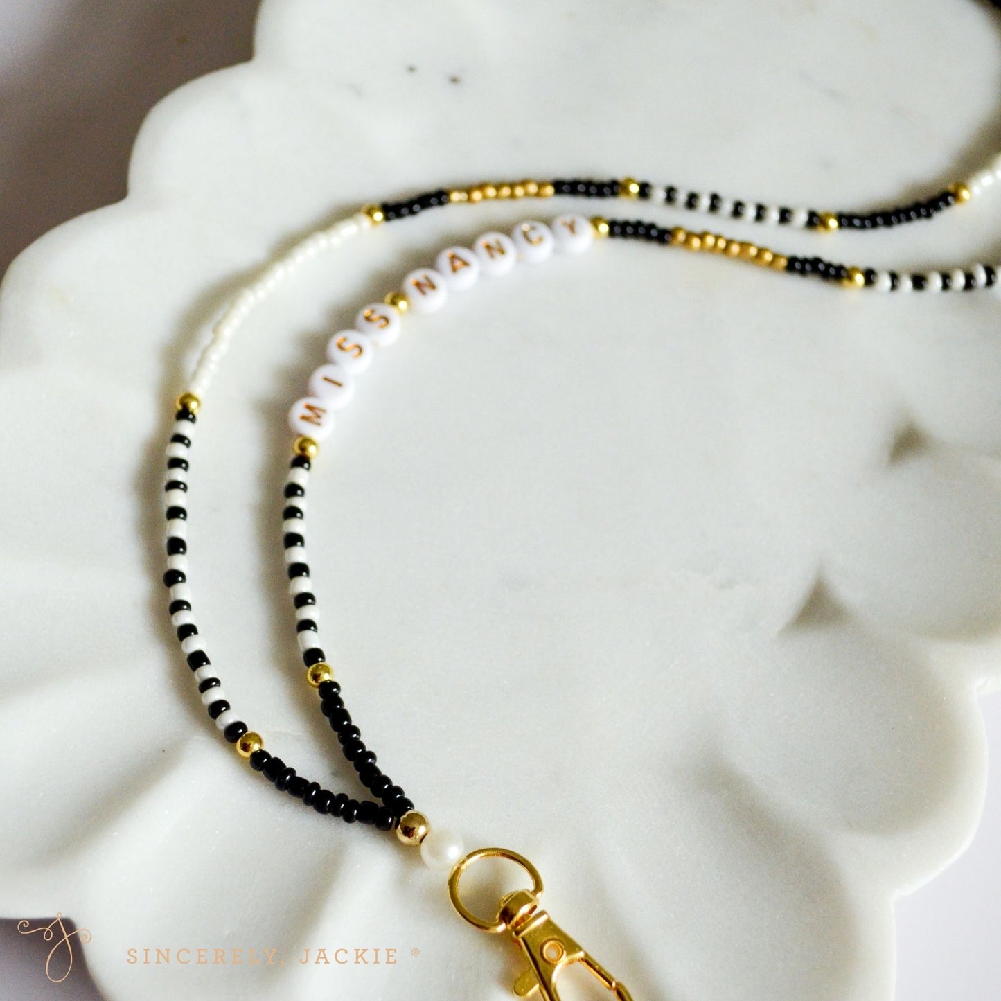 Black + Gold Badge Lanyard