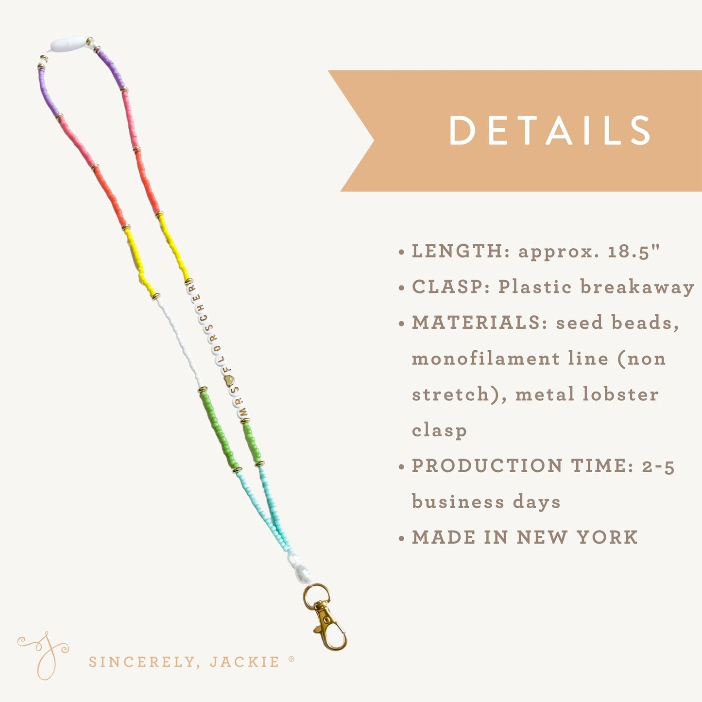 Light Rainbow Badge Lanyard