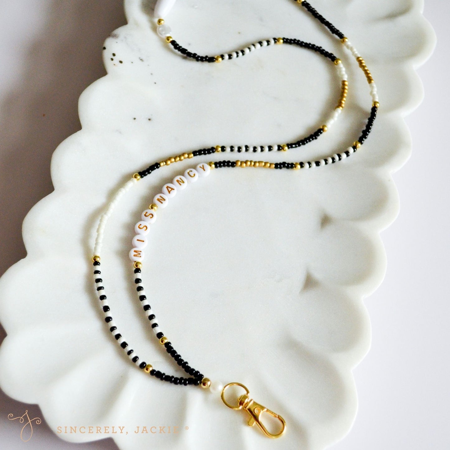 Black + Gold Badge Lanyard