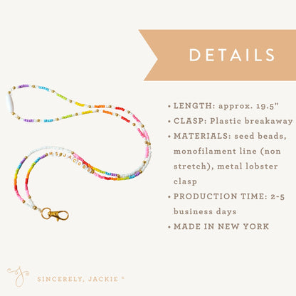 Rainbow Cloud Badge Lanyard