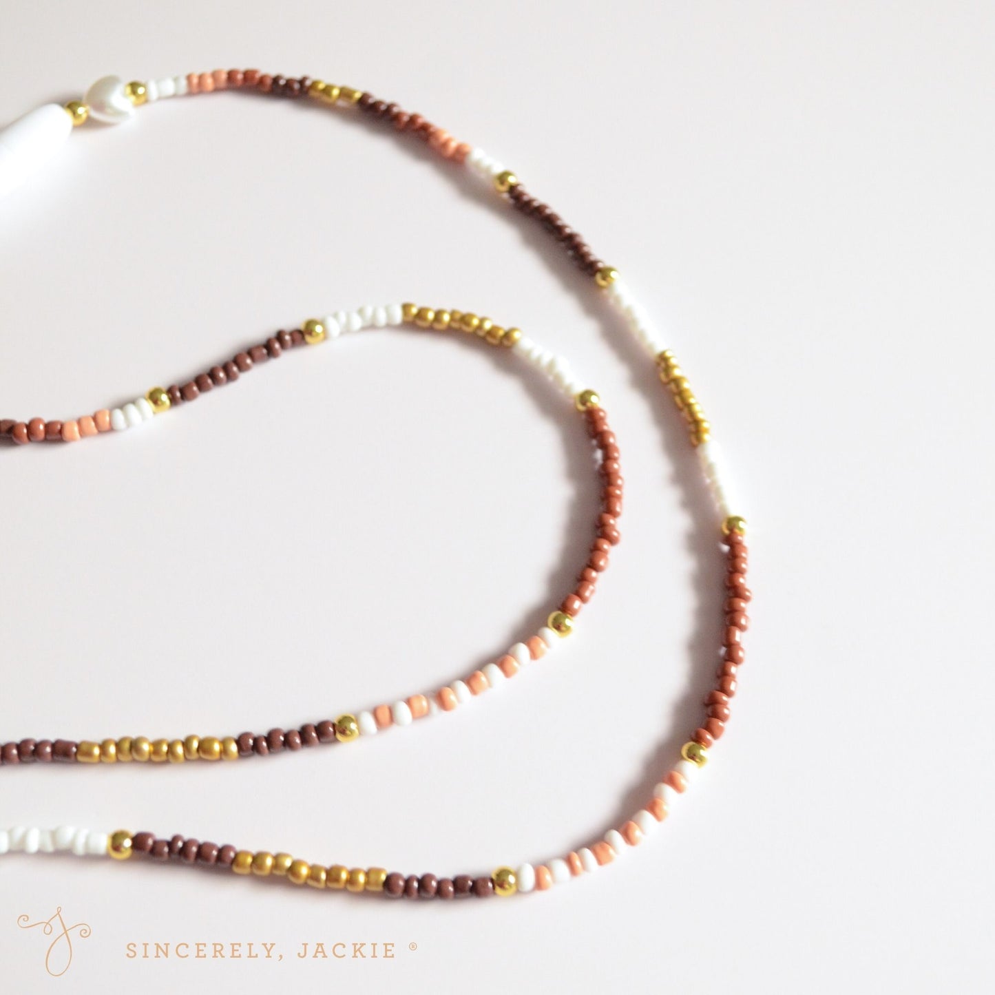 Brown + Gold Badge Lanyard