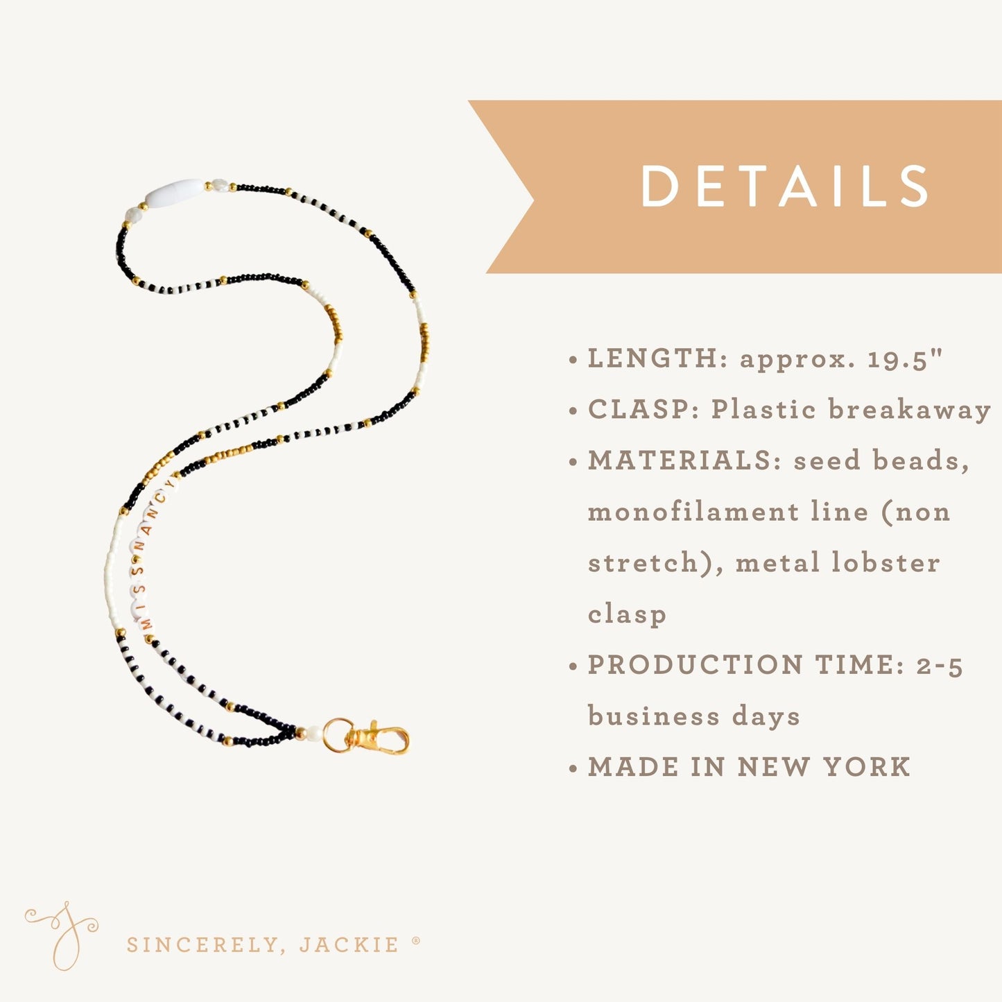 Black + Gold Badge Lanyard