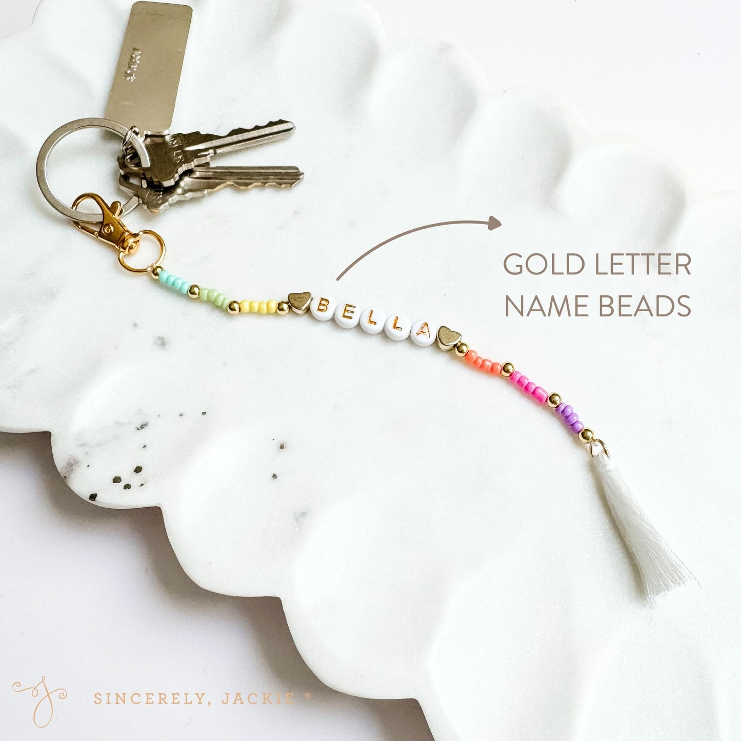 Beaded Bag Charm & Keychain