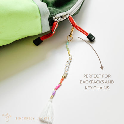 Beaded Bag Charm & Keychain