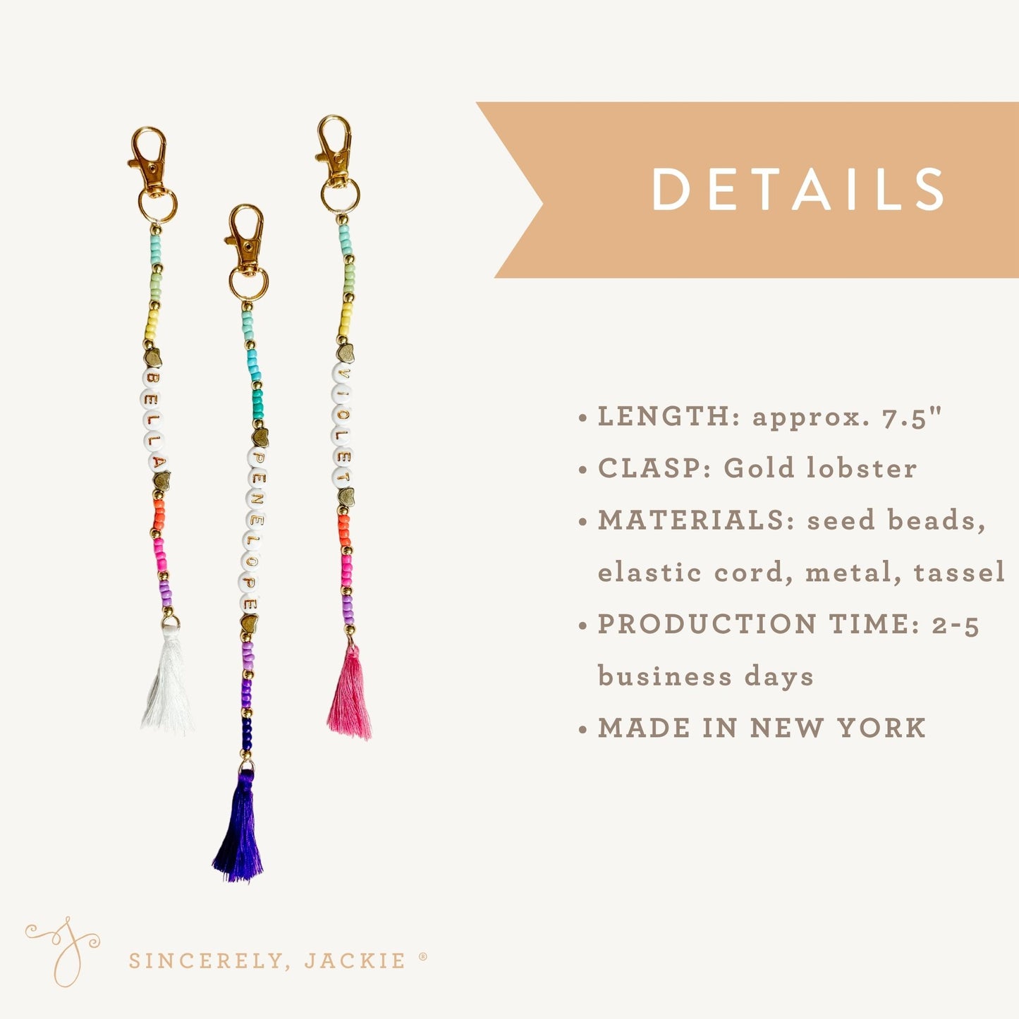 Beaded Bag Charm & Keychain