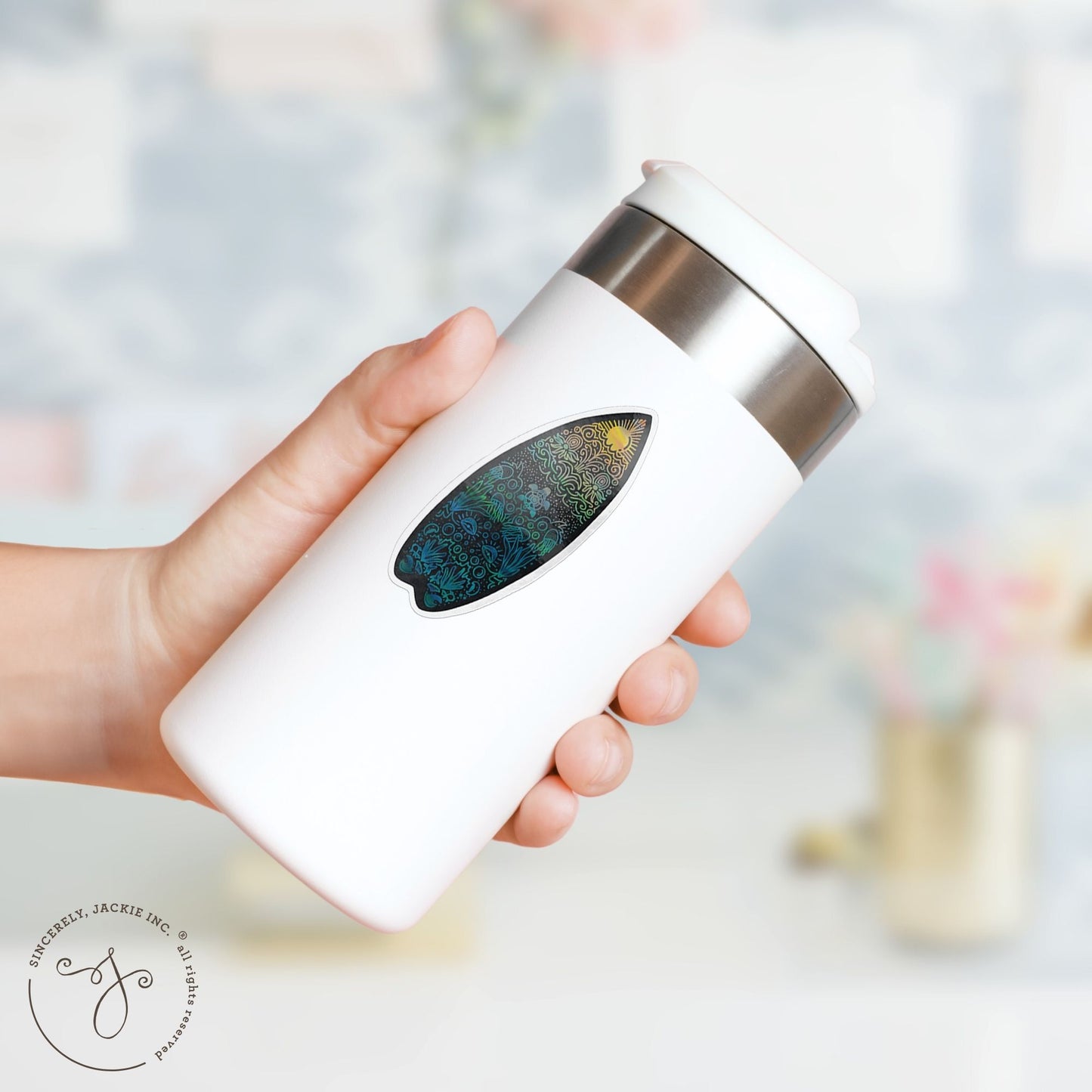 Ombré Ocean Surfboard Decal Sticker