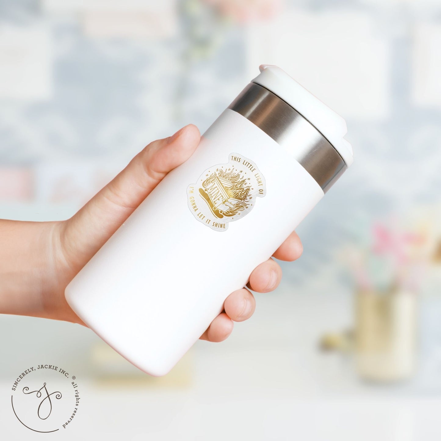 Gold Dumpster Fire Decal Sticker