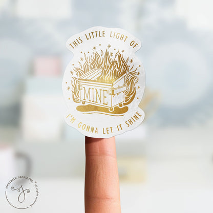 Gold Dumpster Fire Decal Sticker