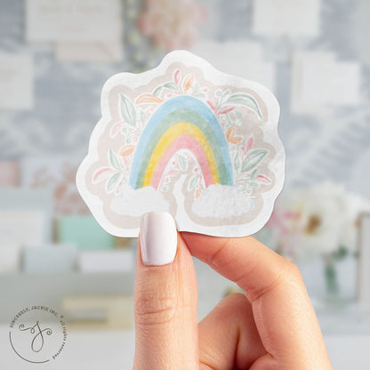 Pastel Rainbow and Flowers Decal Sticker