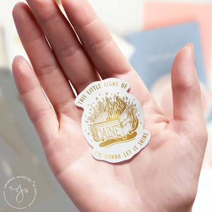 Gold Dumpster Fire Decal Sticker