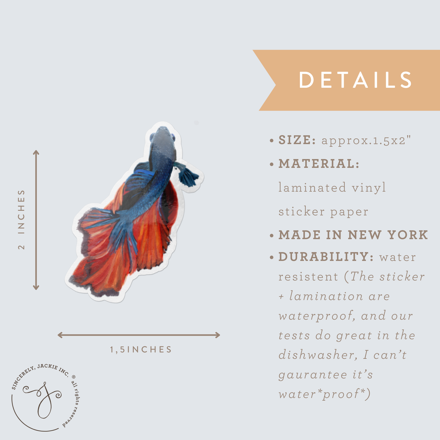 Beta Fish Decal Sticker