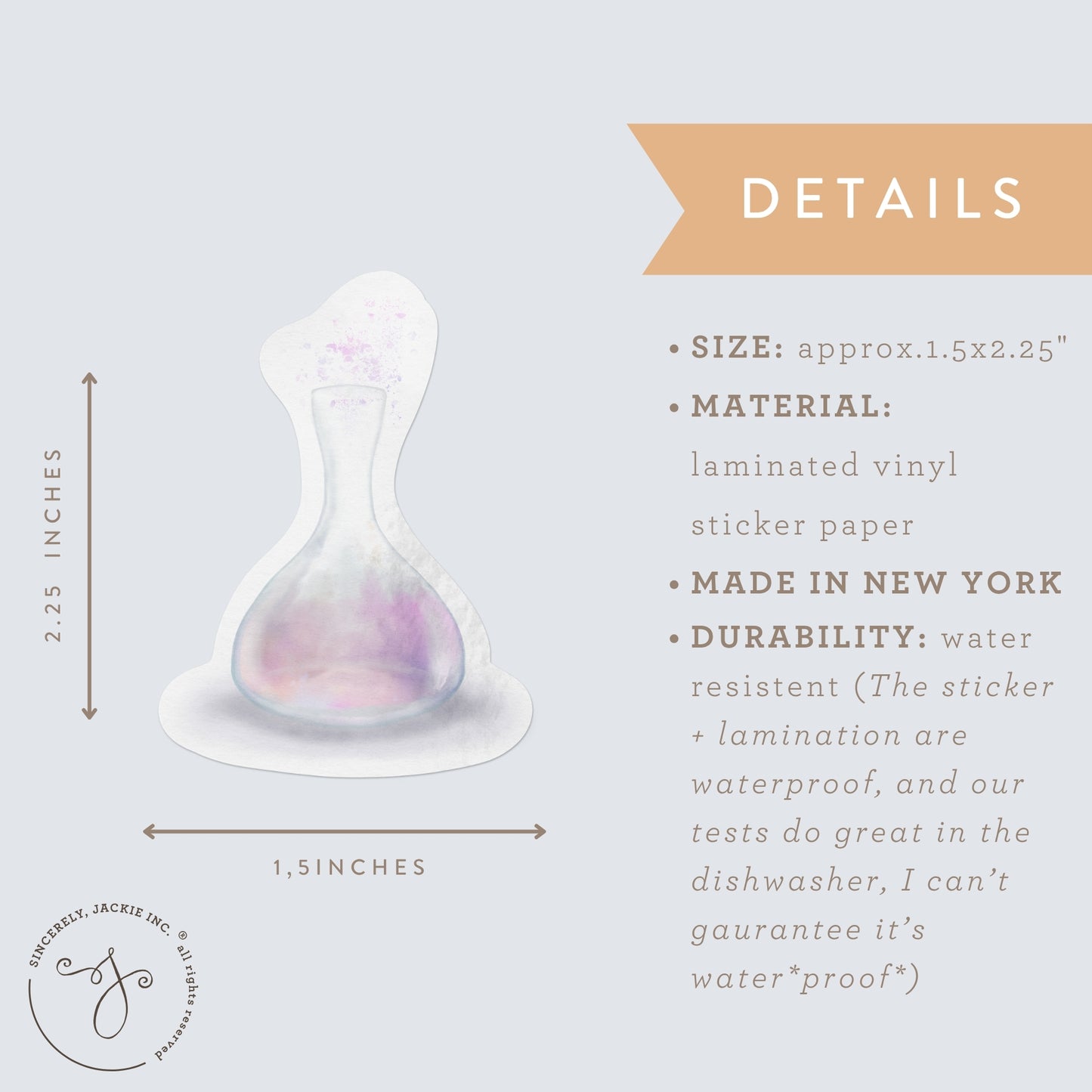 Purple Potion Bottle Decal Sticker