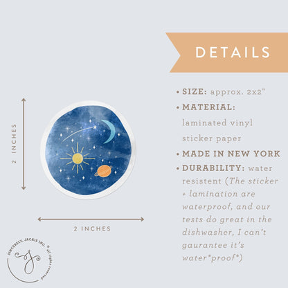 Night Planets Decal Sticker