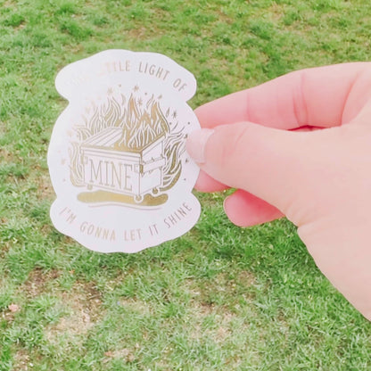 Gold Dumpster Fire Decal Sticker